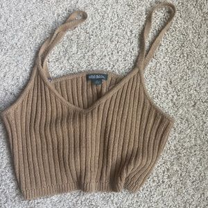 Wild Fable cropped ribbed sweater top with spaghetti straps